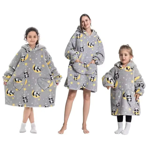 Anime Blanket Hoodie: Plush Oversized Velveteen Blanket Hoodie for Ultimate Comfort