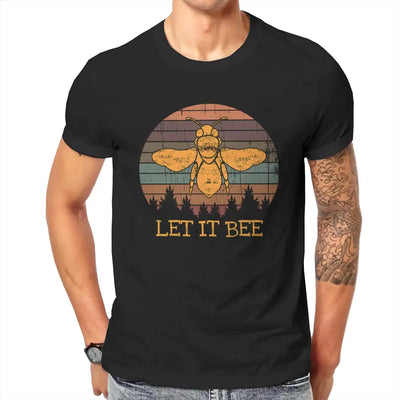 Flower Print Men's 'Let It Bee' T-Shirt