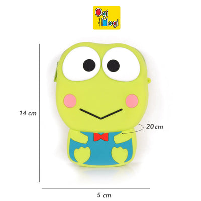 Frog Sling Bag: Ogi Mogi Toys Silicone Green Frog Shoulder Bag