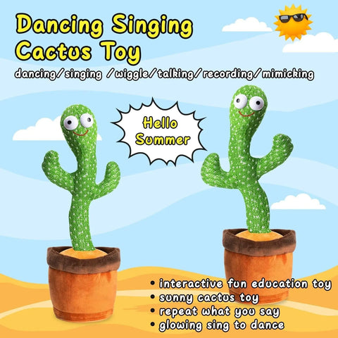 Luminous Cactus Plush Toy – Dancing, Electronic Recording Doll with Song and Fun Shake Feature!