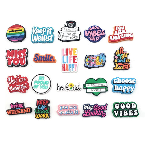 Shoe Decoration Clips: Motivational English Phrases Letter Charms for Clogs and Sandals - Shoe Accessories for Girls and Women Gifts