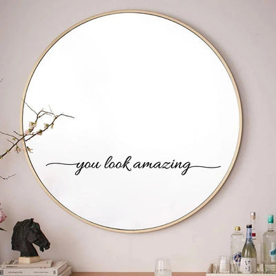 You Look Amazing Mirror Decal Vinyl Sticker – Inspirational Quote for Honeymoon Bedroom Decoration