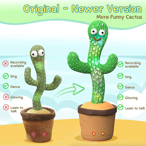 Luminous Cactus Plush Toy – Dancing, Electronic Recording Doll with Song and Fun Shake Feature!