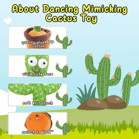 Luminous Cactus Plush Toy – Dancing, Electronic Recording Doll with Song and Fun Shake Feature!