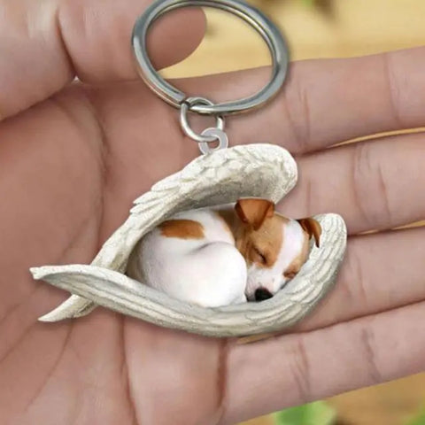 Dog Sleeping Angel Keychains