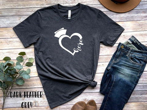 Cute Nurse Shirts: Nurse Heart Hero Shirt, Nurse Hero Shirts for Healthcare Workers