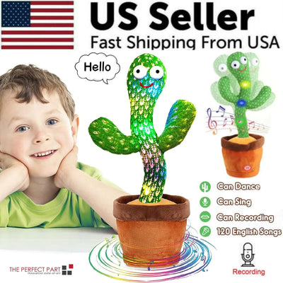 Luminous Cactus Plush Toy – Dancing, Electronic Recording Doll with Song and Fun Shake Feature!