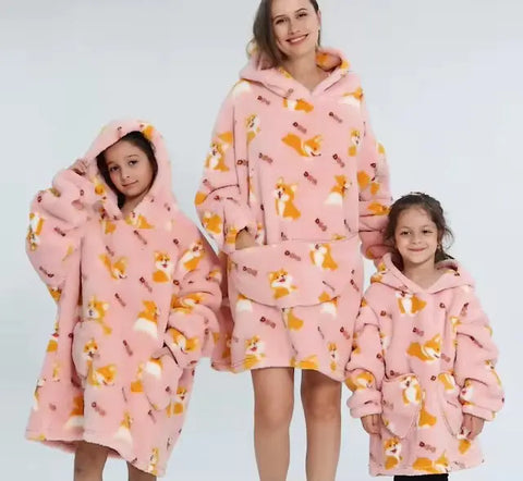 Anime Blanket Hoodie: Plush Oversized Velveteen Blanket Hoodie for Ultimate Comfort