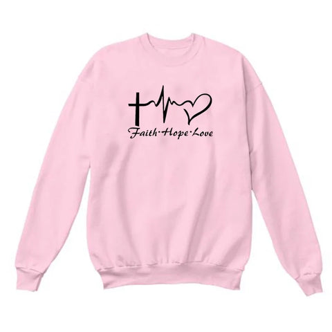 Faith, Hope, & Love Letter Christian Sweatshirt