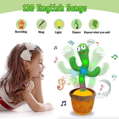 Luminous Cactus Plush Toy – Dancing, Electronic Recording Doll with Song and Fun Shake Feature!